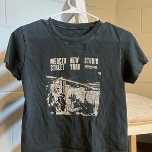 Black Brandy Melville Grapic Crop Top.